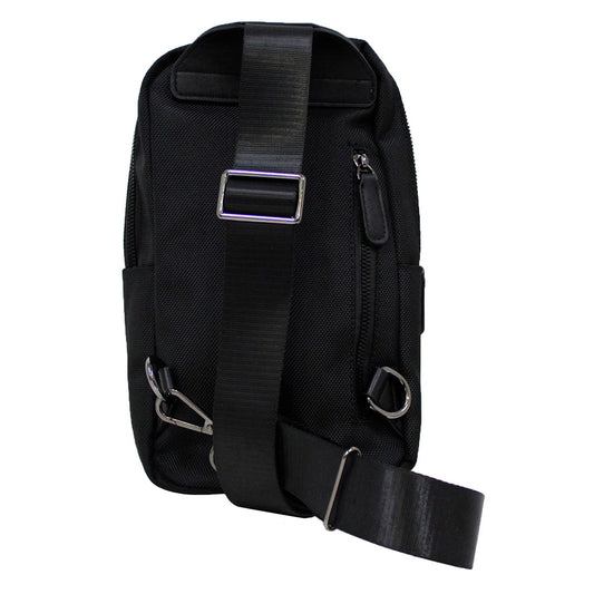 Bandolera Crossbody Polo Club Para Hombre En Negro - Múltiples Compartimentos