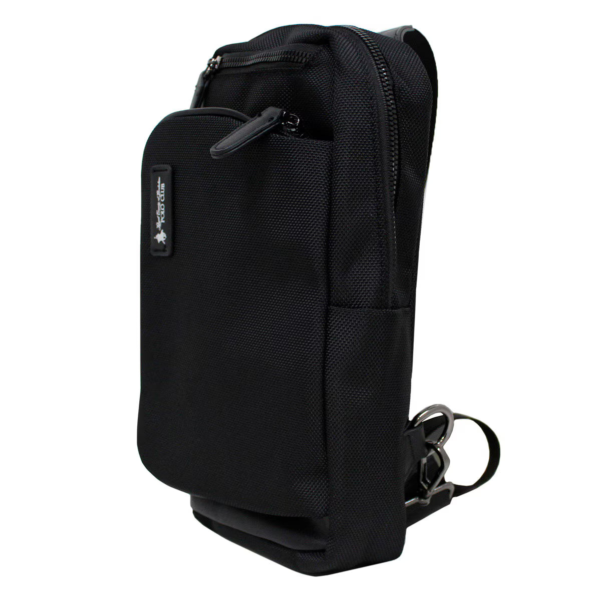 Bandolera Crossbody Polo Club Para Hombre En Negro - Múltiples Compartimentos