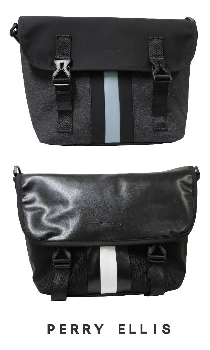 Maleta Messenger Perry Ellis Original Doble Vista Para Hombre - Gran Capacidad