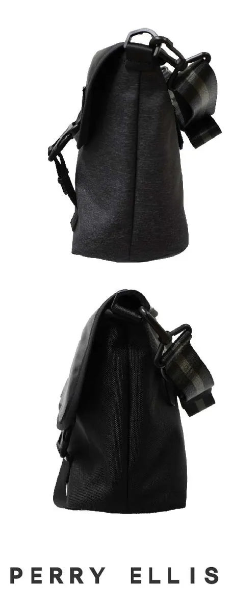 Maleta Messenger Perry Ellis Original Doble Vista Para Hombre - Gran Capacidad