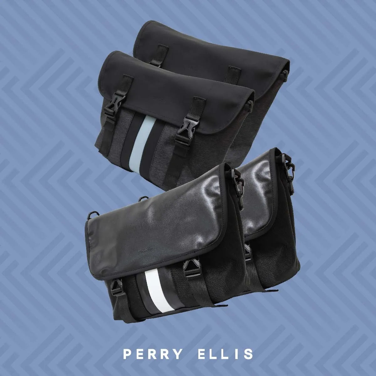 Maleta Messenger Perry Ellis Original Doble Vista Para Hombre - Gran Capacidad