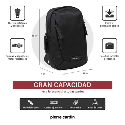 Pierre Cardin Crossbody Bag Gran Capacidad - Forro Anti-Golpes